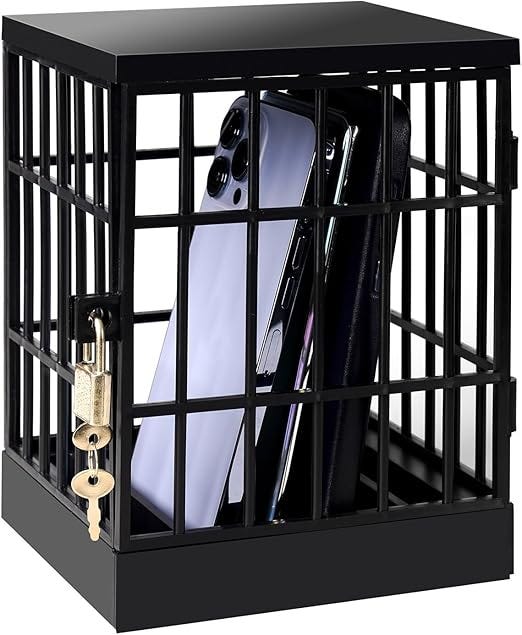 A phone cage — a lockable box for storing phones outside your Sanctuary